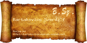 Bartakovics Szeráf névjegykártya